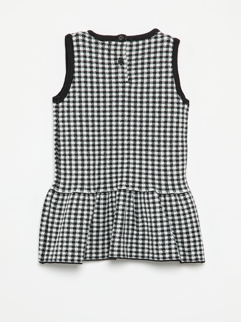 Vestido de malha sem mangas com laços Preto - Kiabi
