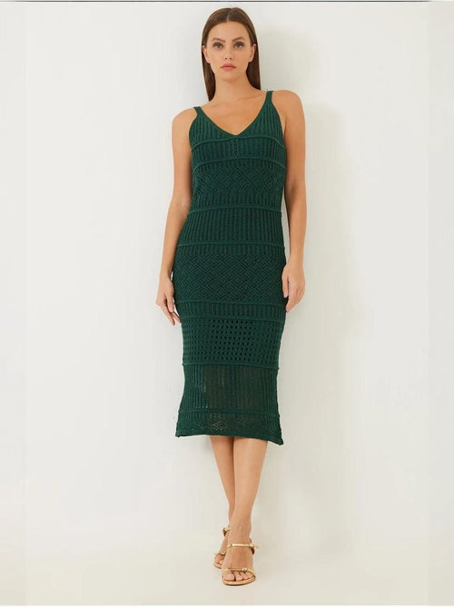 Vestido de malha vazada com alça fina lucci - Kiabi Vestido de malha vazada com alça fina lucci - Kiabi