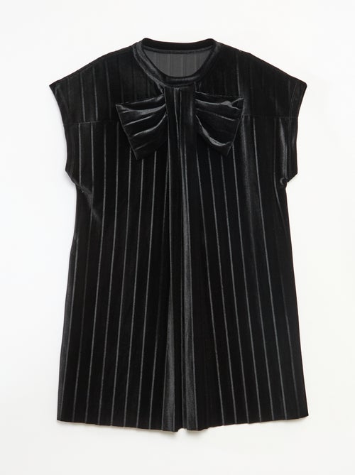 Vestido de malha velvet com laço grande - Kiabi