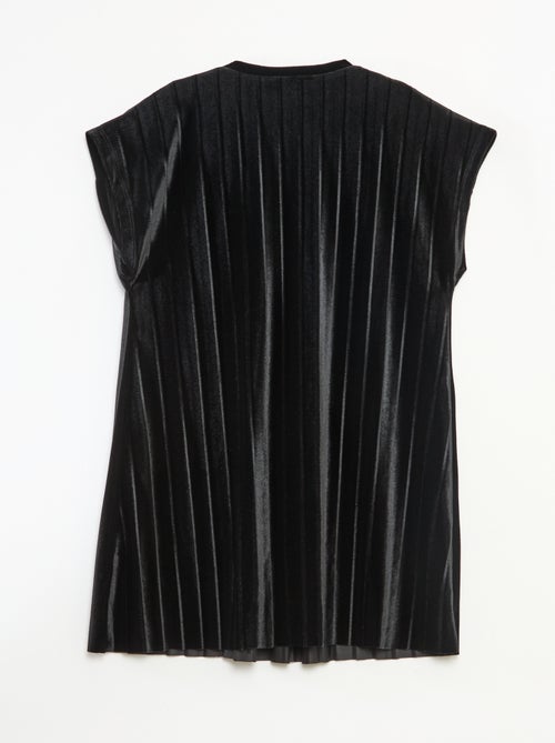 Vestido de malha velvet com laço grande - Kiabi