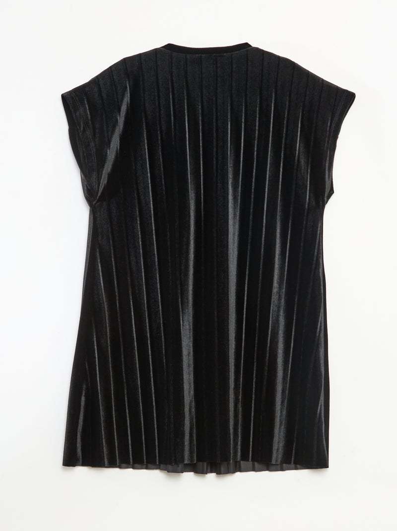 Vestido de malha velvet com laço grande Preto - Kiabi