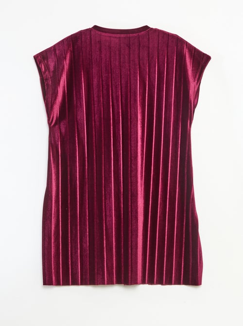 Vestido de malha velvet com laço grande - Kiabi