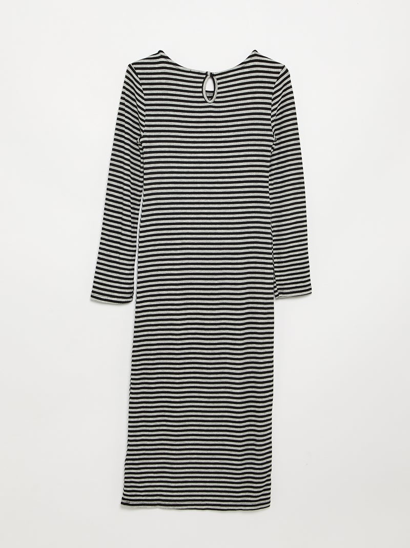 Vestido de manga comprida Cinza - Kiabi