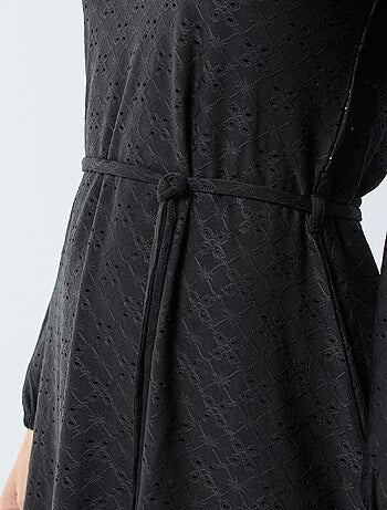 Vestido de manga comprida com bordado inglês 'JDY'