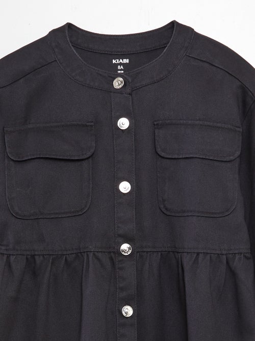 Vestido de manga comprida com botões - Kiabi