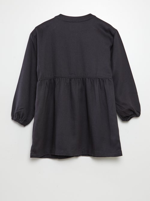 Vestido de manga comprida com botões - Kiabi