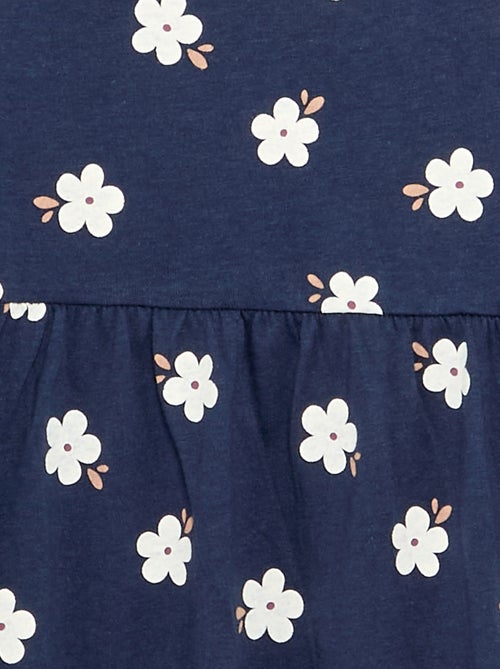 Vestido de manga comprida em jérsei de algodão - Kiabi