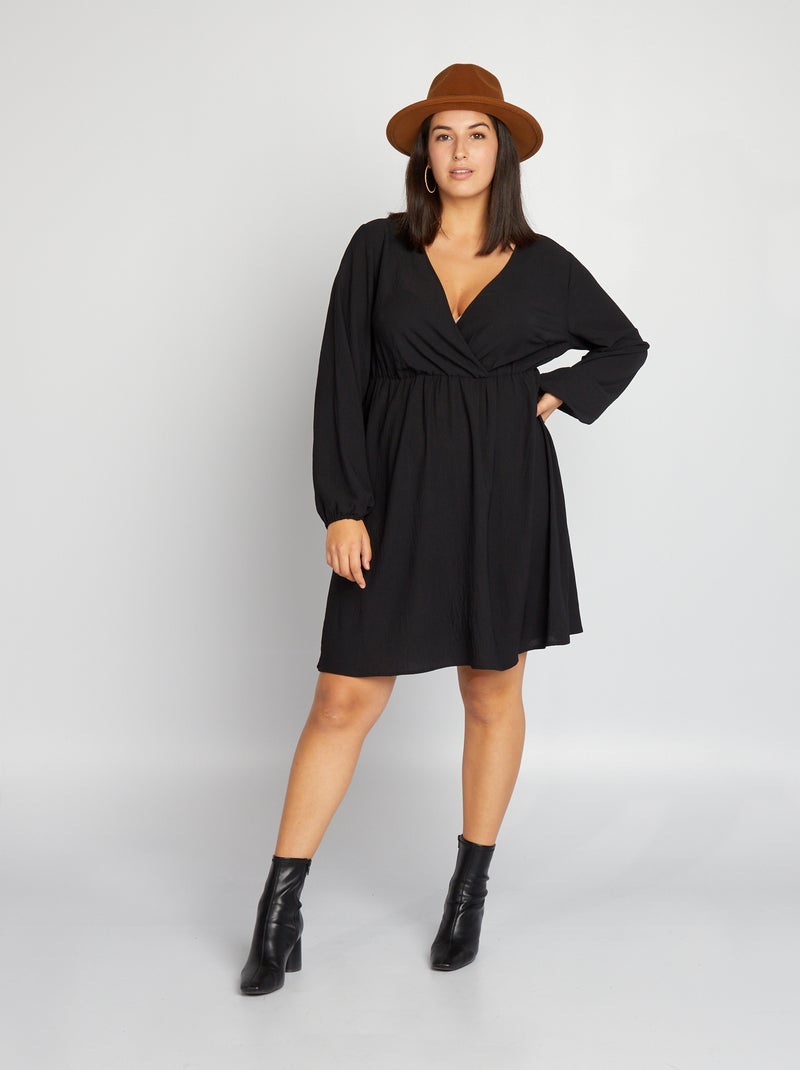 Vestido de manga comprida Preto - Kiabi