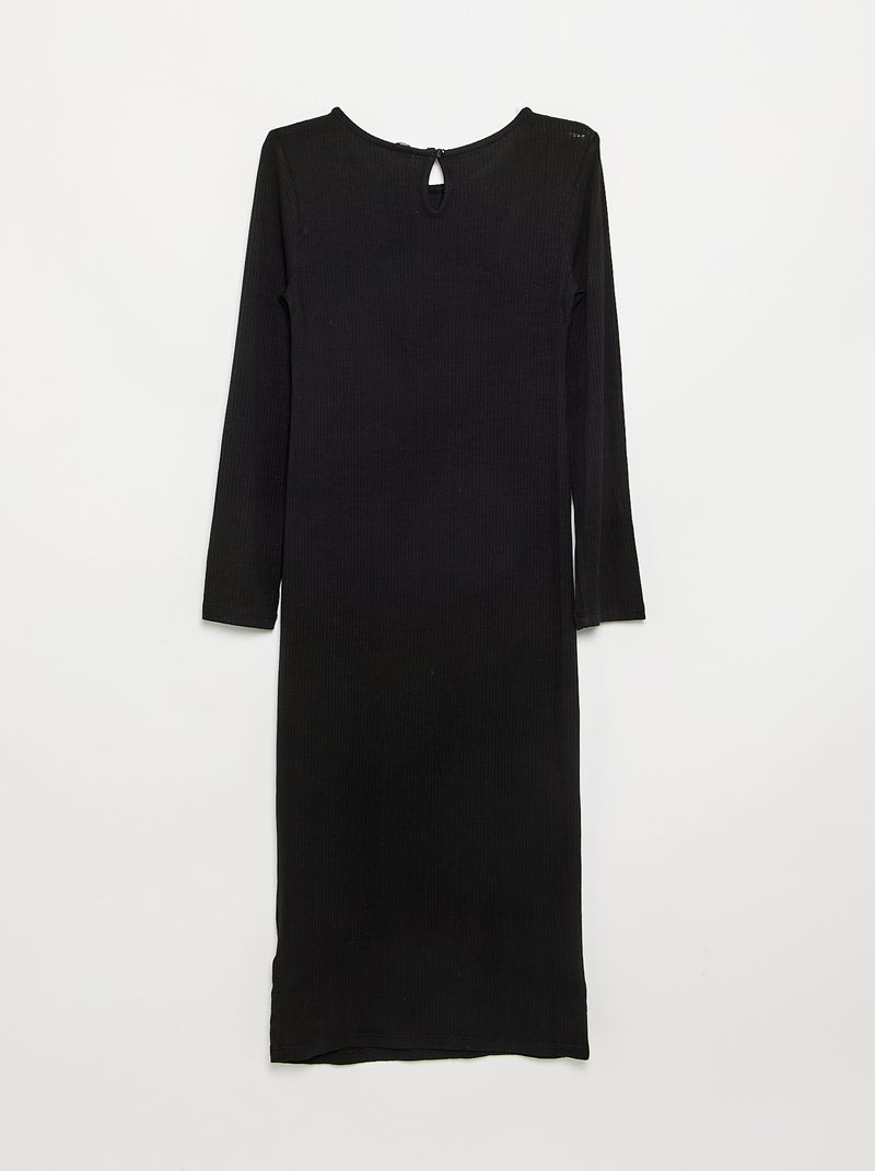 Vestido de manga comprida Preto - Kiabi