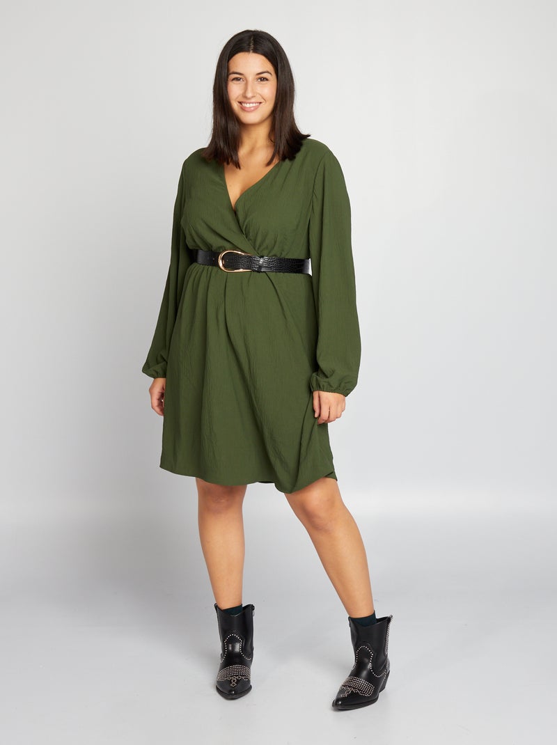Vestido de manga comprida VERDE - Kiabi