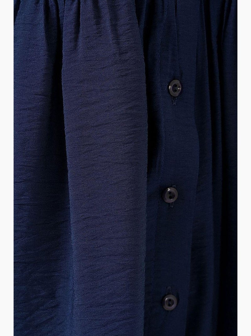 Vestido de manga curta com botões bdart Azul-marinho - Kiabi