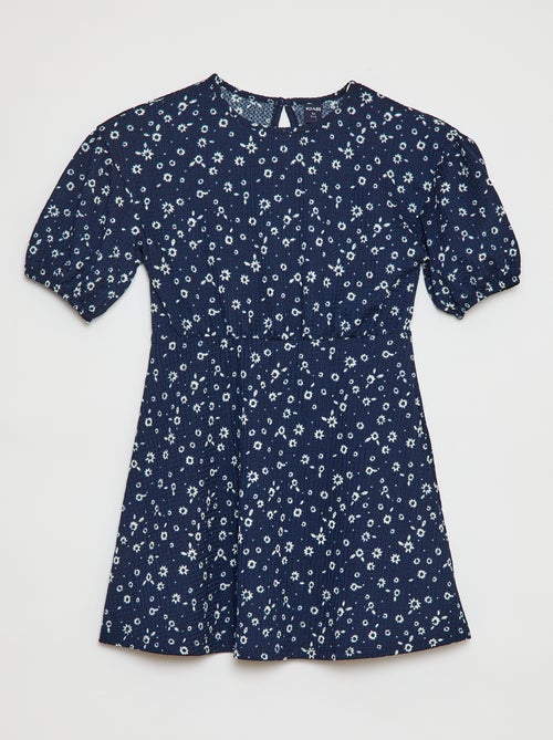 Vestido de manga curta com estampado - Kiabi