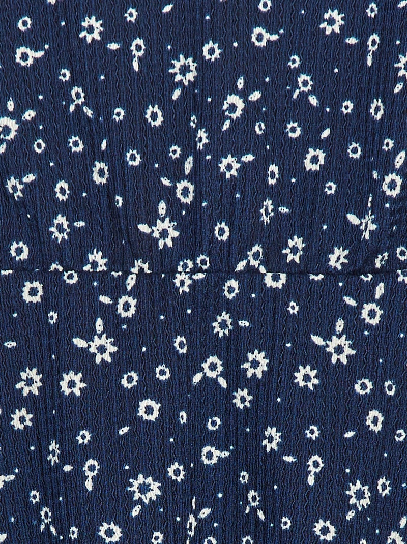 Vestido de manga curta com estampado AZUL - Kiabi