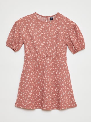 Vestido de manga curta com estampado