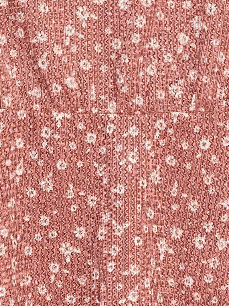 Vestido de manga curta com estampado ROSA - Kiabi