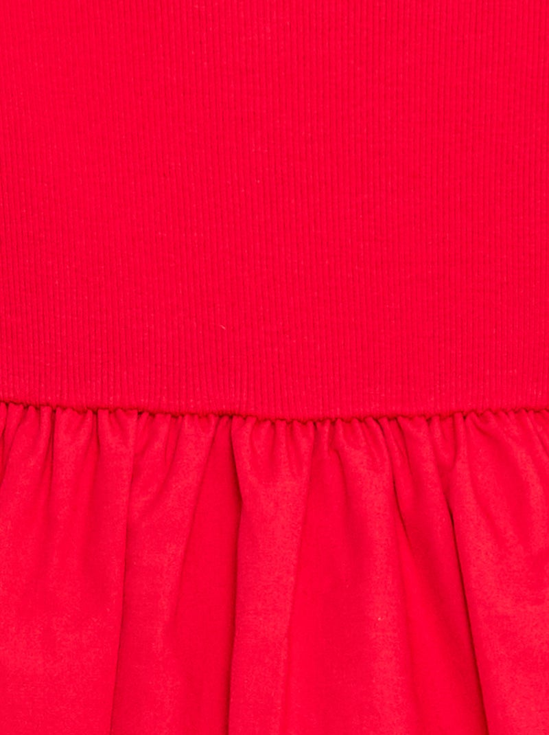 Vestido de manga curta com forma de balão Vermelho - Kiabi