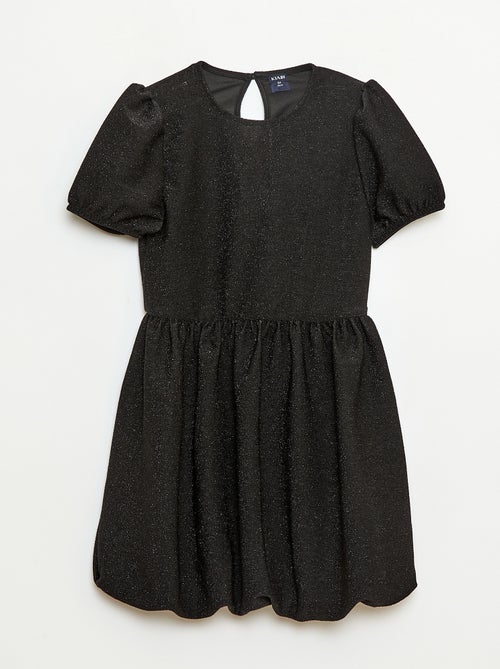 Vestido de manga curta com lantejoulas por todo o lado - Kiabi