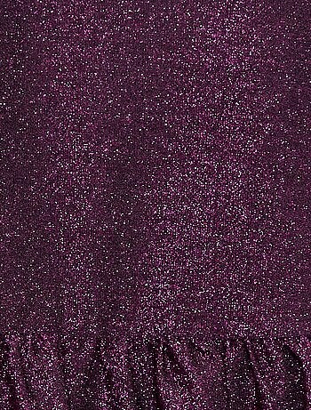 Vestido de manga curta com lantejoulas por todo o lado