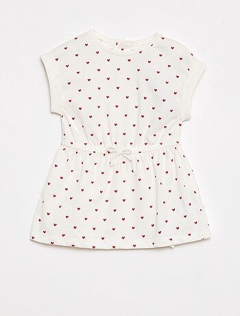 Vestido de manga curta em jersey de algodão