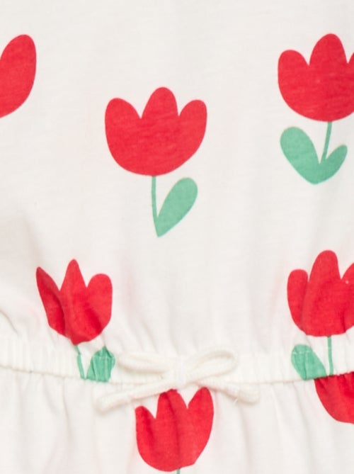 Vestido de manga curta em jersey de algodão - Kiabi