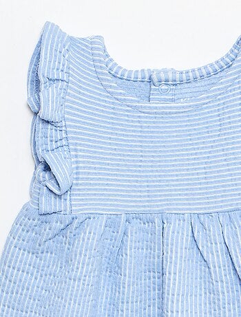 Vestido de manga curta em malha canelada