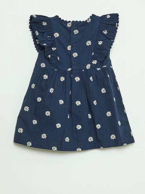 Vestido de mangas curtas com folhos - Kiabi