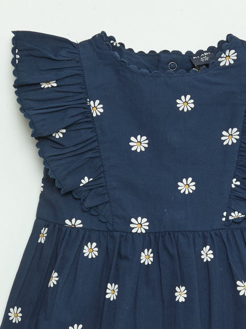 Vestido de mangas curtas com folhos - Kiabi