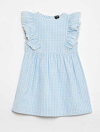 Vestido de mangas curtas com folhos