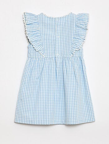 Vestido de mangas curtas com folhos