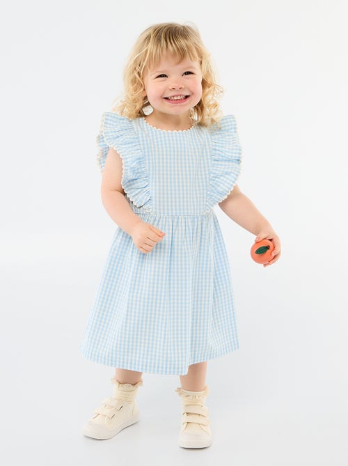 Vestido de mangas curtas com folhos - Kiabi