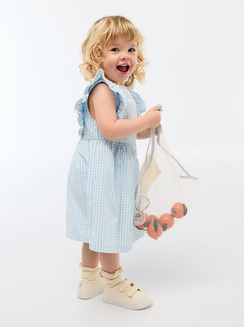 Vestido de mangas curtas com folhos - Kiabi