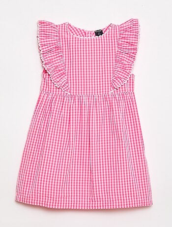 Vestido de mangas curtas com folhos