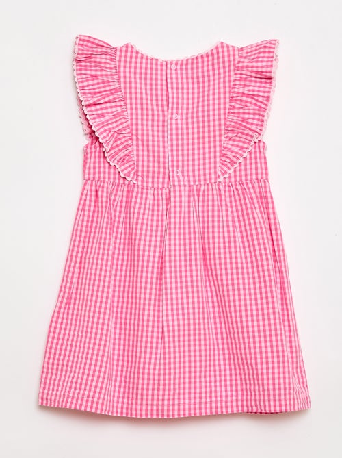 Vestido de mangas curtas com folhos - Kiabi