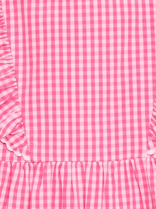 Vestido de mangas curtas com folhos - Kiabi