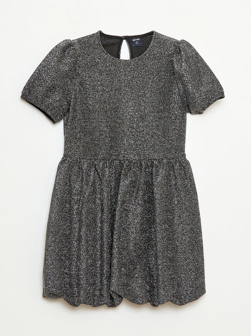 Vestido de mangas curtas com lantejoulas por todo o lado - Kiabi