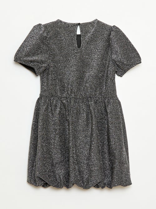 Vestido de mangas curtas com lantejoulas por todo o lado - Kiabi