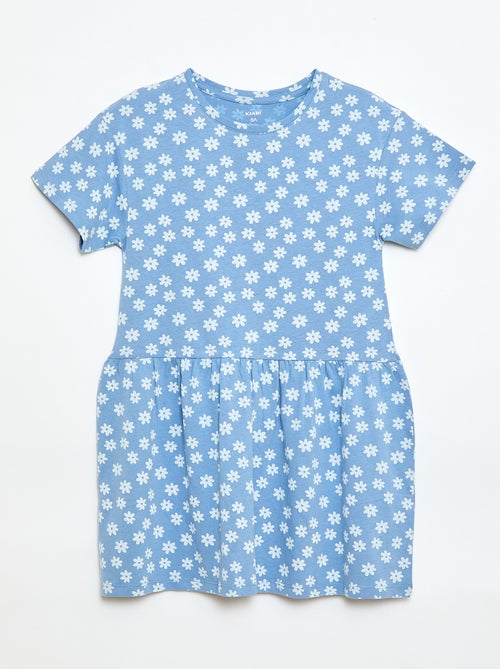 Vestido de mangas curtas com padrão - Kiabi