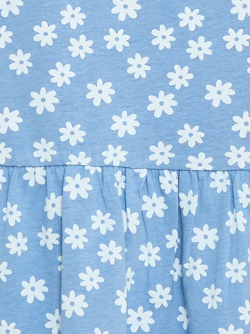 Vestido de mangas curtas com padrão Azul - Kiabi