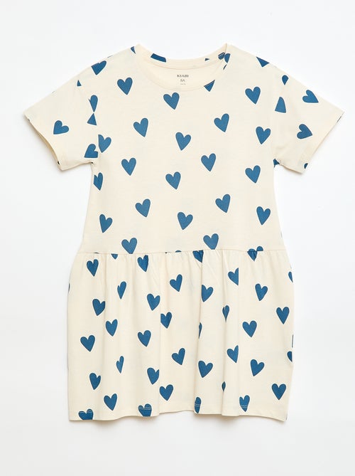 Vestido de mangas curtas com padrão - Kiabi