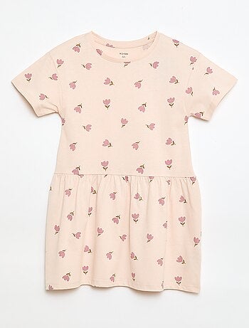 Vestido de mangas curtas com padrão