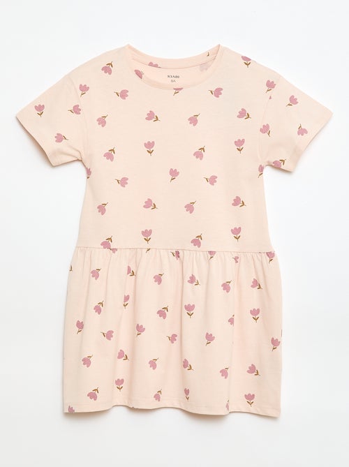 Vestido de mangas curtas com padrão - Kiabi