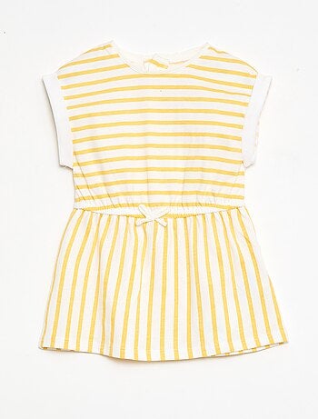 Vestido de manga curta em jersey de algodão