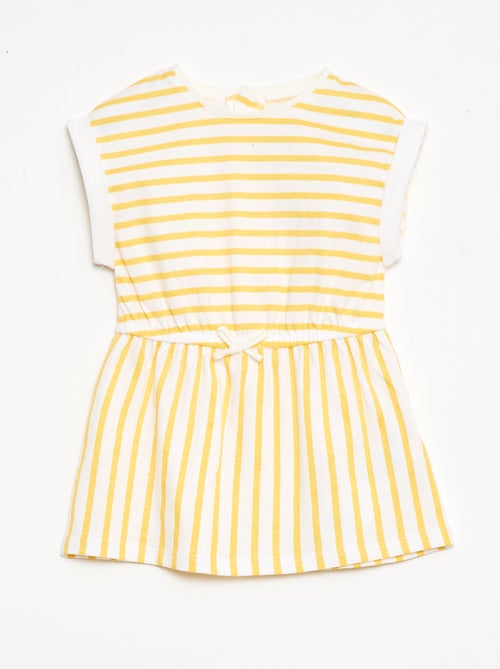 Vestido de mangas curtas em jersey de algodão - Kiabi