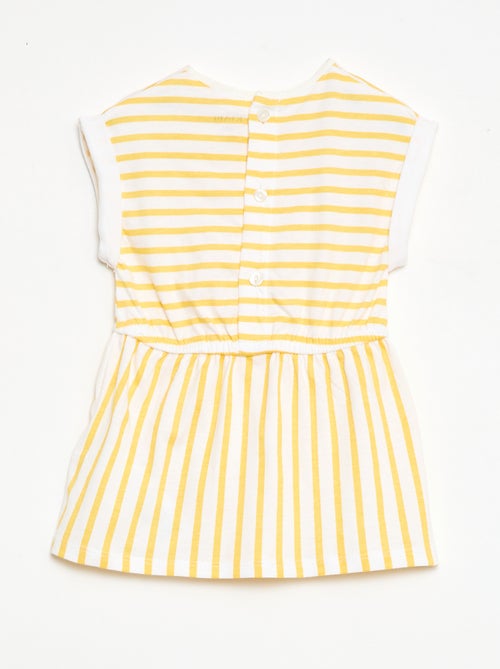 Vestido de mangas curtas em jersey de algodão - Kiabi