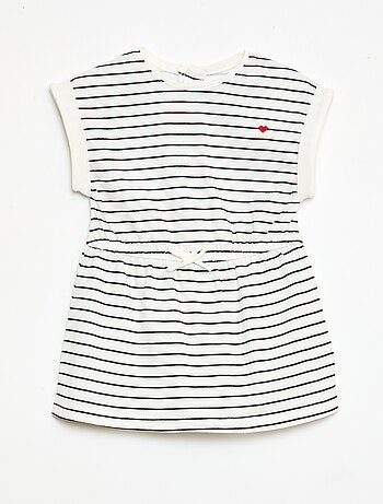 Vestido de manga curta em jersey de algodão