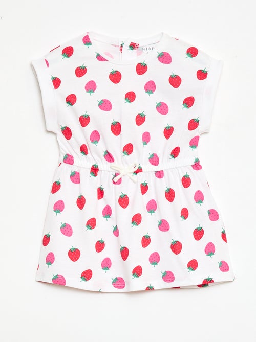 Vestido de mangas curtas em jersey de algodão - Kiabi