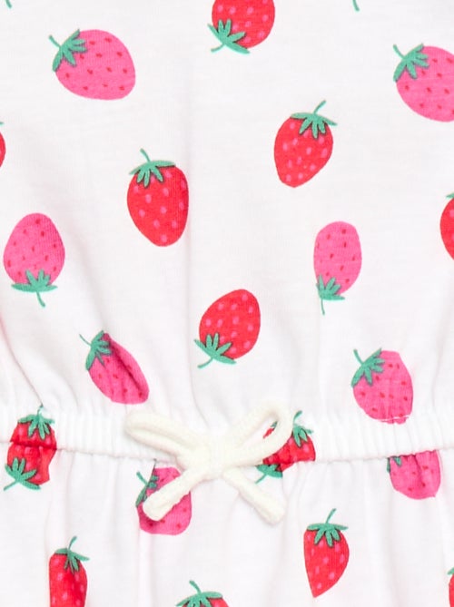 Vestido de mangas curtas em jersey de algodão - Kiabi