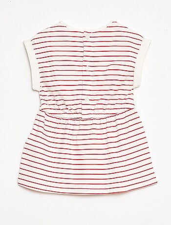 Vestido de manga curta em jersey de algodão