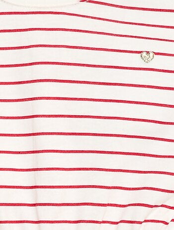 Vestido de manga curta em jersey de algodão