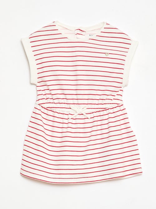 Vestido de mangas curtas em jersey de algodão - Kiabi